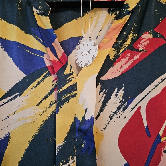 New ODDY Colorful Abstract Women's Poncho Top Sz 3X - Picture 3 of 6